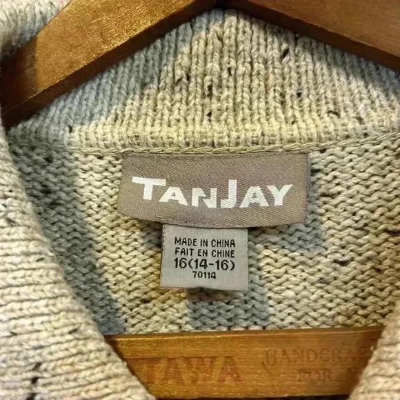 Tanjay Cotton Blend Sweater Full Zip Cottage  Dog Plants Long Sleeve Embroidered - Picture 5 of 11